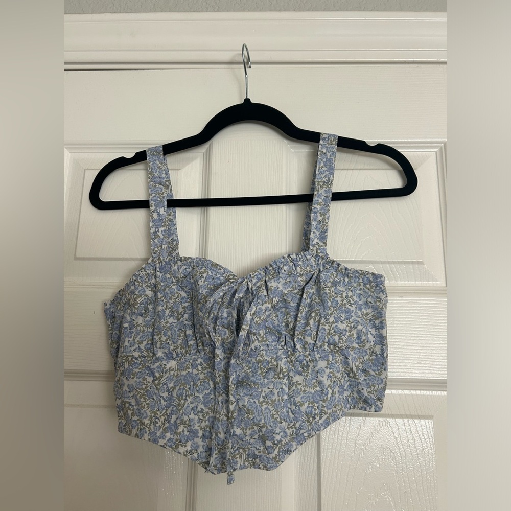 Garage Floral Corset Top- size small in blue floral print